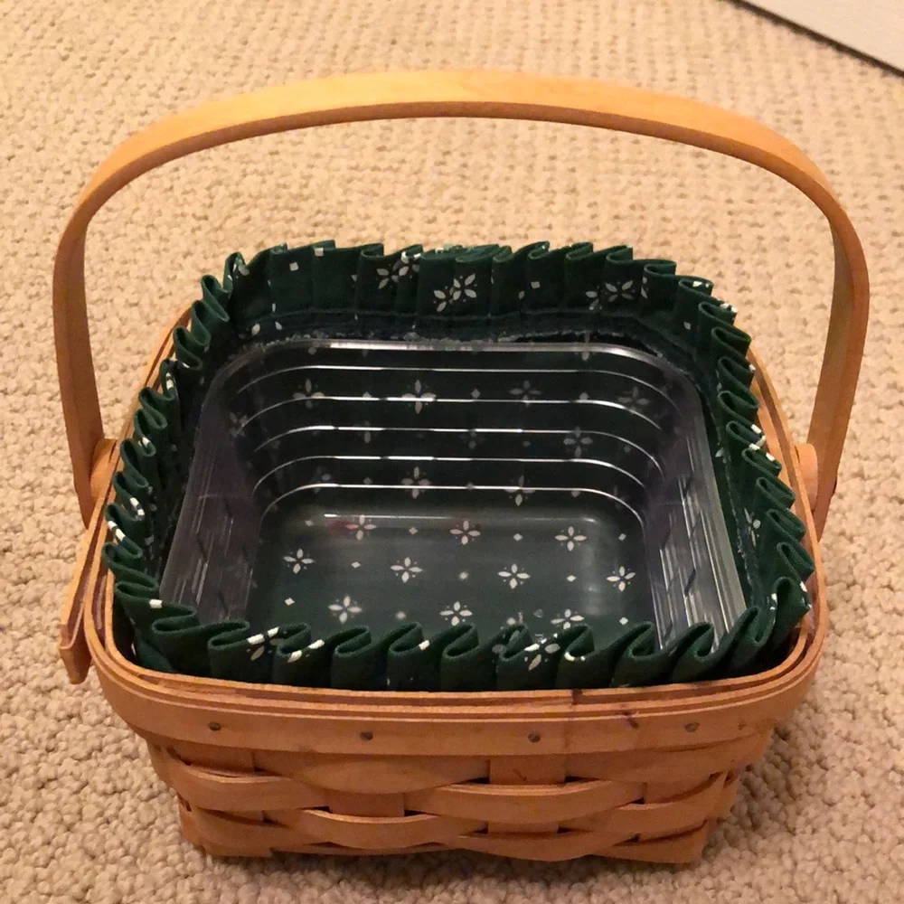 Retired Longaberger basket with 2 liners & hard protector
